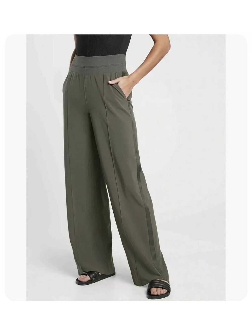 NWT Athleta Nolita Wide Leg Pant Mountain Olive 8